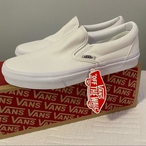 White Slip-On Vans